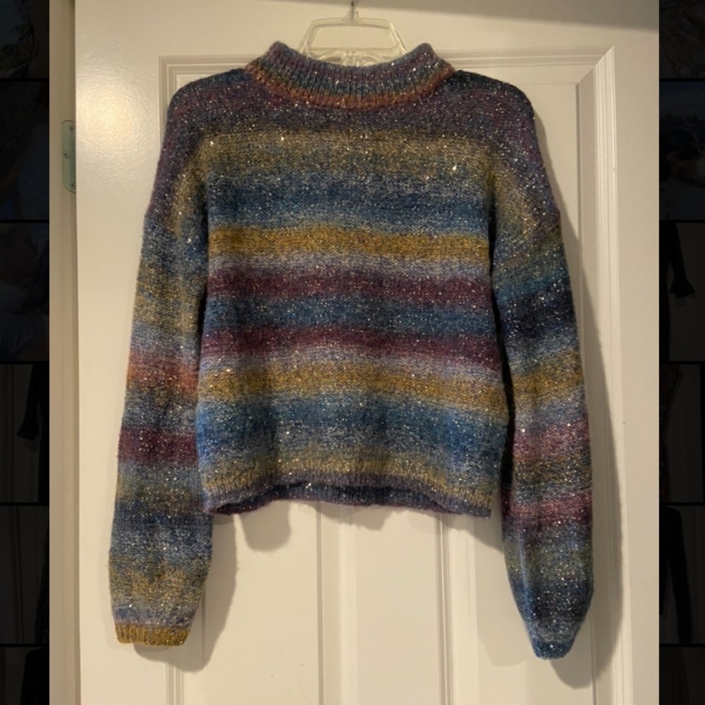 Banana Republic super cute sparkly colorful pullover sweater size XS